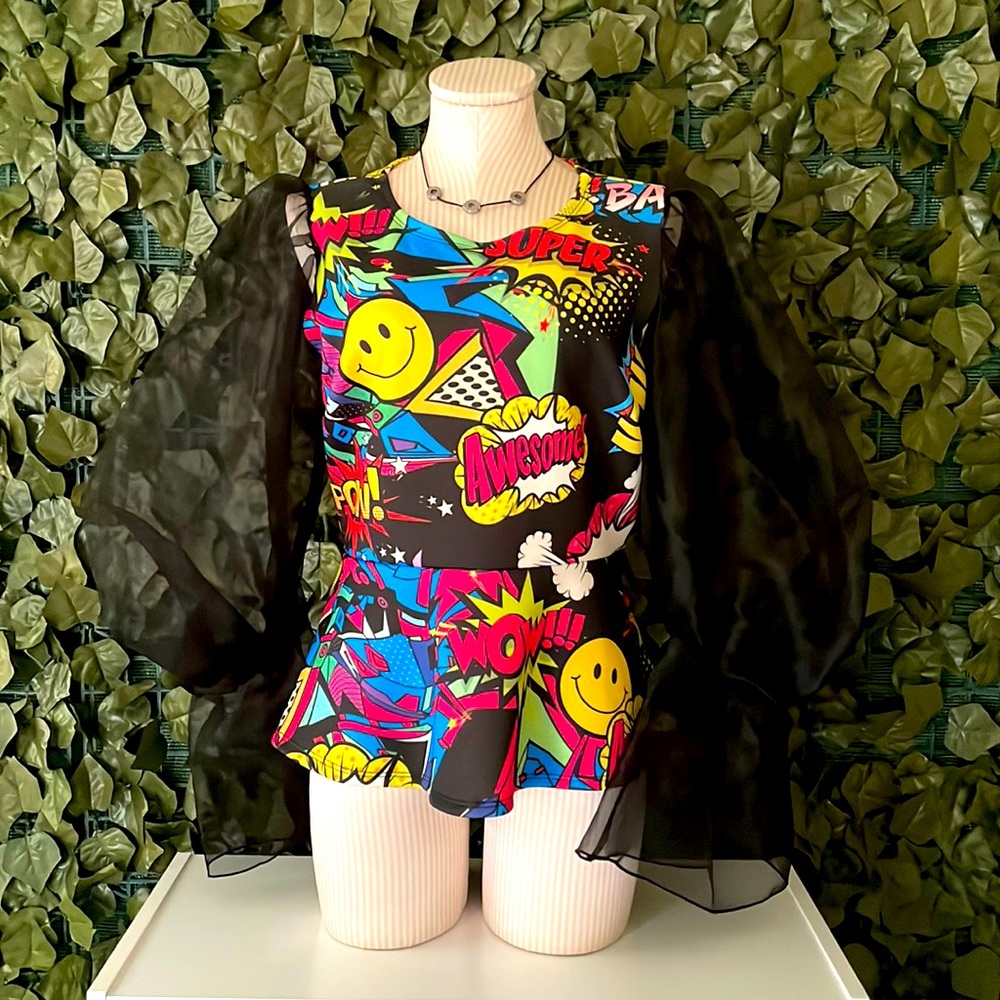 Colorful ruffle shirt